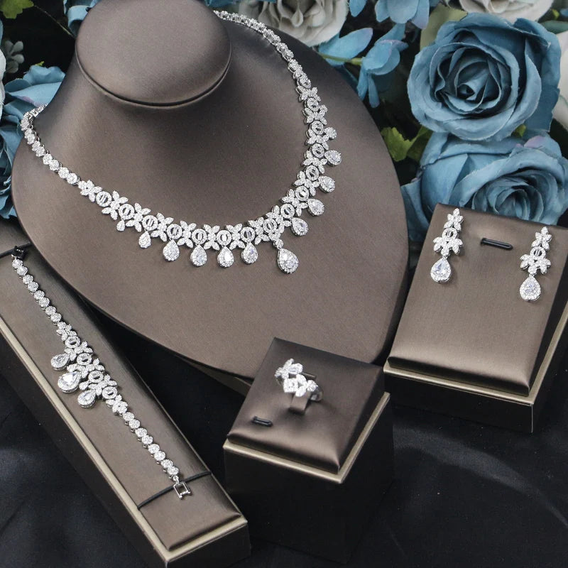 Women’s Fashion Personalized Zircon Ornament Set – Elegant Jewelry Gift