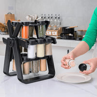 18 Jar Rotating Spice Rack – 360° Revolving Kitchen Spice Organizer