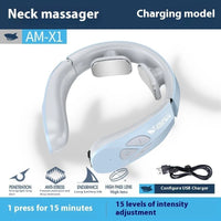 Electric Neck Massager EMS Pulse Rechargeable USB with Heating Function