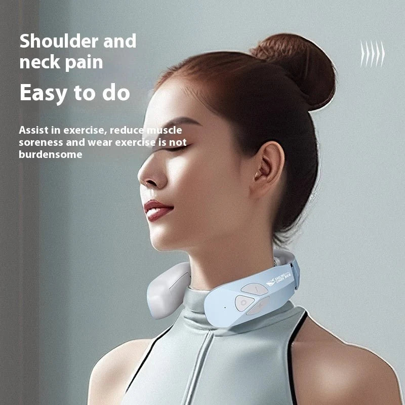 Electric Neck Massager EMS Pulse Rechargeable USB with Heating Function