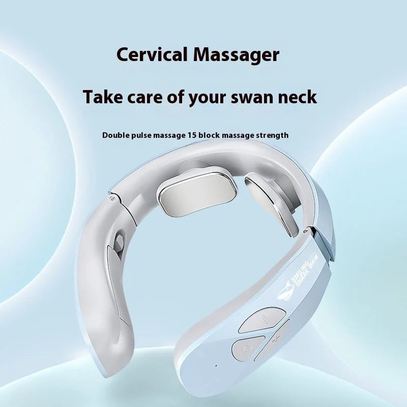 Electric Neck Massager EMS Pulse Rechargeable USB with Heating Function