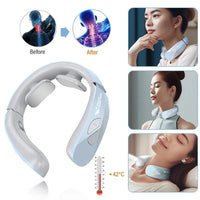 Electric Neck Massager EMS Pulse Rechargeable USB with Heating Function