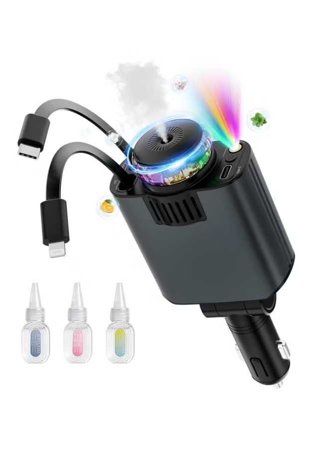 5-in-1 Car Charger with Star Light – Fast Charging Car Adapter & Ambient Light