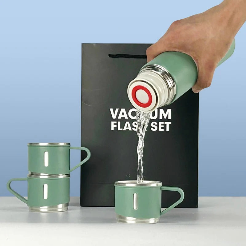 Vacuum Flask Set – Insulated Thermal Water Bottle & Drinkware Set